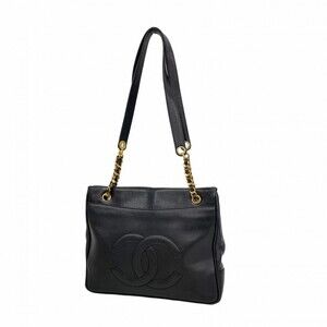 CHANEL Black Caviar Leather Tote Bag